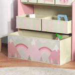 ZONEKIZ-Scaffale-Portagiochi-per-Bambini-con-6-Contenitori-Rimovibili-in-Tessuto-63x30x66cm-Rosa