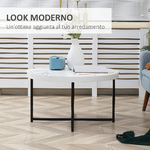 HOMCOM-Tavolino-da-Caffe-Rotondo-con-Piano-Effetto-Marmo-in-MDF-e-Gambe-in-Metallo-Φ80x45-cm-Bianco