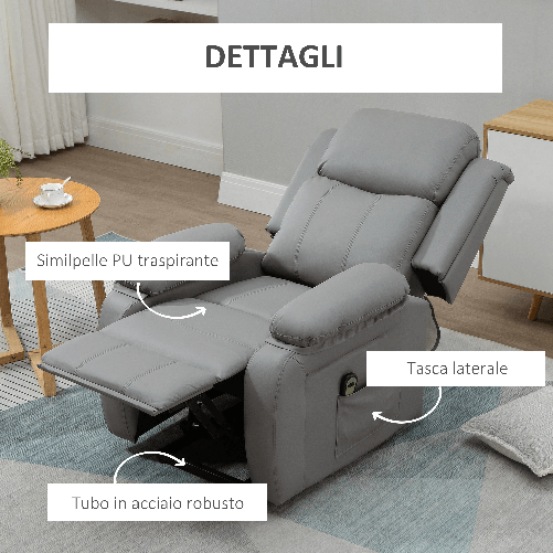 HOMCOM-Poltrona-Relax-Elettrica-e-Alzapersona-Reclinabile-fino-160°-con-Telecomando-in-Similpelle---Grigio