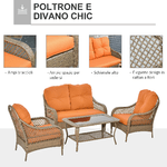 Outsunny-Set-Mobili-da-Giardino-in-Rattan-PE-con-2-Poltrone-Divano-e-Tavolino-e-Cuscini-Colore-Khaki-e-Arancione