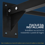 HOMCOM-Sbarra-per-Trazioni-Multifunzione-in-Acciaio-da-Parete-94x51x18cm-Nera