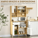 HOMCOM-Dispensa-da-Cucina-in-Truciolato-con-Armadietti-Cassetti-Ripiani-Regolabili-e-Appendino-93x40x180-cm