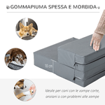 PawHut-Scaletta-per-Cani-Materassino-2-in-1-in-PU-e-Gommapiuma-45x39x20cm-Grigio