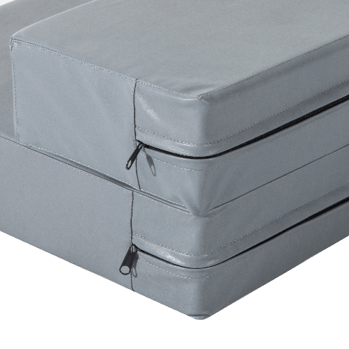 PawHut-Scaletta-per-Cani-Materassino-2-in-1-in-PU-e-Gommapiuma-45x39x20cm-Grigio