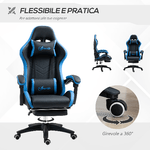 Vinsetto-Sedia-da-Gaming-con-Altezza-Regolabile-e-Schienale-Reclinabile-65x65x121-129-cm-Blu-e-Nero