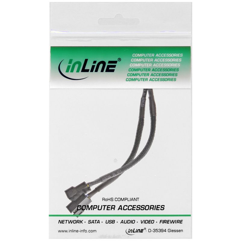 InLine-Cavo-alimentaz.-ventole-Y-4pin-Fan-F-2x-4pin-Fan-M-tachimetrico-07m--inLine-Y-Kabel-fr-PWM-Lfter-4pol-Molex-1-Ste