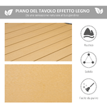 Outsunny-Tavolo-da-Giardino-per-8-Persone-in-Alluminio-Tavolo-da-Esterno-in-Plastica-per-Terrazzo-e-Balcone-Nero-e-Color-Legno