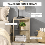 HOMCOM-Tavolino-da-Salotto-Moderno-e-Multiuso-in-Legno-e-Vetro-per-Soggiorno-o-Camera-40x40x56cm---Rovere