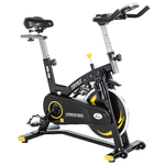 HOMCOM Cyclette Professionale con Schermo LCD, Volano 10kg e Resistenza Magnetica Regolabile, Nera e Gialla