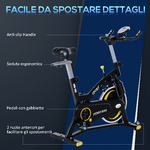 HOMCOM-Cyclette-Professionale-con-Schermo-LCD-Volano-10kg-e-Resistenza-Magnetica-Regolabile-Nera-e-Gialla