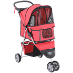 PawHut-Passeggino-per-Cani-Pieghevole-Carrello-per-Animali-Domestici-Carrello-Carrozzina-Rosso-75-x-45-x-97cm