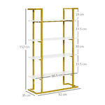 HOMCOM-Mobile-Libreria-a-4-Livelli-Rialzato-e-Multiuso-in-MDF-e-Acciaio-92x35x152cm