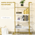 HOMCOM-Mobile-Libreria-a-4-Livelli-Rialzato-e-Multiuso-in-MDF-e-Acciaio-92x35x152cm