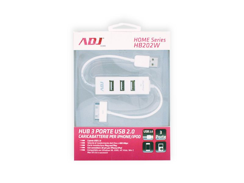 ADJ-HUB-USB-3-PORTE-CON-ATTACCO-USB-E-PER-IPHONE-IPOD-IPAD-HB202W