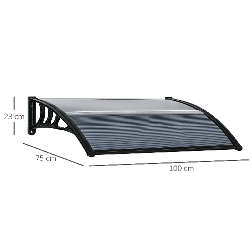 Outsunny-Tettoia-in-Policarbonato-Anti-UV-da-Esterno-per-Porte-e-Finestre-100x80cm