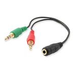 Ewent EC1642 cavo audio 0,15 m 3.5mm 2 x 3.5mm Nero, Verde, Rosso