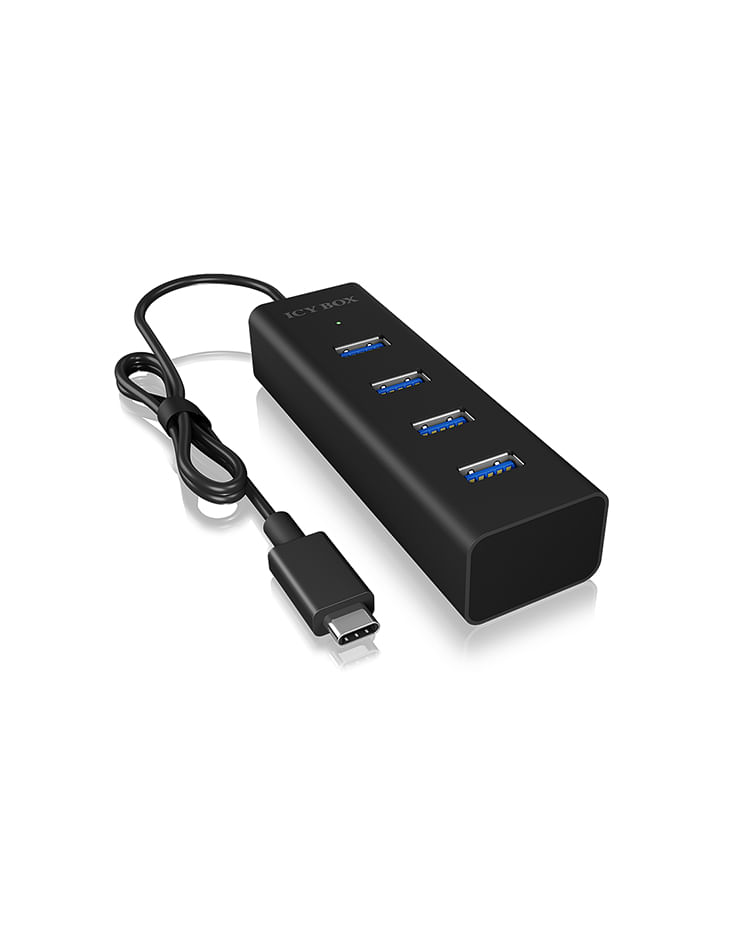 4x-USB-3.0-Type-A-Hub--Integriertes-USB-Type-C-Anschlusskabel--USB-3.0-Type-C-Datenbertragung-bis-zu-5-Gbit-s