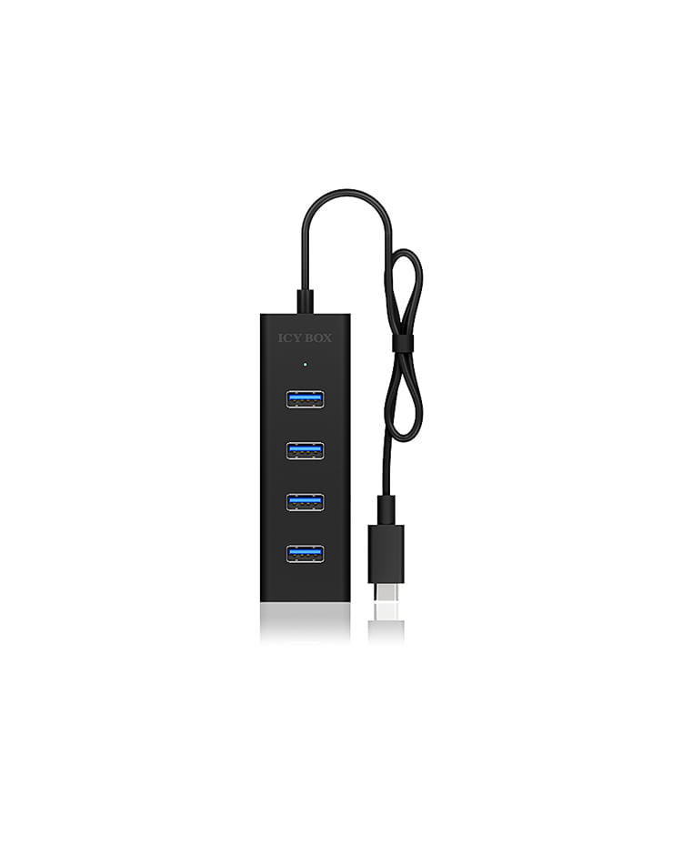 4x-USB-3.0-Type-A-Hub--Integriertes-USB-Type-C-Anschlusskabel--USB-3.0-Type-C-Datenbertragung-bis-zu-5-Gbit-s