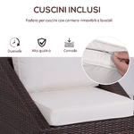 Outsunny-Set-Mobili-da-Balcone-in-PE-Rattan-Tavolo-da-Giardino-con-Poltroncine-e-Cuscini-Marrone