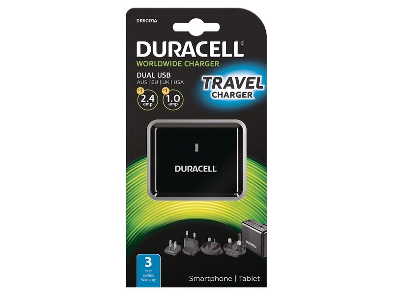 DURACELL-WORLDWIDE-USB-CHARGER-DOPPIO-CARICATORE-UNIVERSALE-DI-RETE-DR6001A-UK