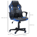 Vinsetto-Sedia-Gaming-Ergonomica-Poltrona-da-Ufficio-Girevole-con-Rotelle-in-Similpelle-Nera-e-Blu-Altezza-Regolabile