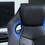 Vinsetto-Sedia-Gaming-Ergonomica-Poltrona-da-Ufficio-Girevole-con-Rotelle-in-Similpelle-Nera-e-Blu-Altezza-Regolabile