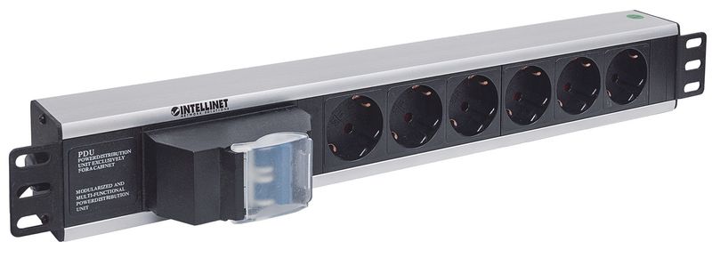 Intellinet-711432-unita-di-distribuzione-dell-energia--PDU--6-presa-e--AC-1.5U-Nero-Grigio