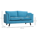 HOMCOM-Divano-2-Posti-Moderno-con-Braccioli-Imbottiti-in-Tessuto-Effetto-Velluto-e-Gambe-in-Legno-170x90x85-cm-Blu