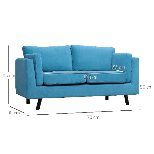 HOMCOM-Divano-2-Posti-Moderno-con-Braccioli-Imbottiti-in-Tessuto-Effetto-Velluto-e-Gambe-in-Legno-170x90x85-cm-Blu