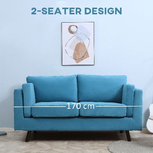 HOMCOM-Divano-2-Posti-Moderno-con-Braccioli-Imbottiti-in-Tessuto-Effetto-Velluto-e-Gambe-in-Legno-170x90x85-cm-Blu