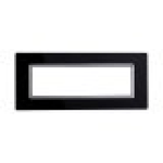 ETTROIT Placca In Vetro Serie Space 7P Colore Nero Compatibile Con Bticino Living Light