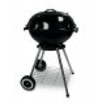 Barbecue in acciaio griglia Ø 45 cm nero con ruote e coperchio Fredi