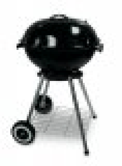Barbecue in acciaio griglia Ø 45 cm nero con ruote e coperchio Fredi
