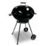 Barbecue in acciaio griglia Ø 56 cm nero con ruote e coperchio Fredi