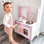 HOMCOM-Cucina-Giocattolo-per-Bambini-3--Anni-con-5-Accessori-Inclusi-Gioco-con-Suoni-Realistici-Armadietto-55x30x80cm-Rosa