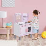 HOMCOM-Cucina-Giocattolo-per-Bambini-3--Anni-con-5-Accessori-Inclusi-Gioco-con-Suoni-Realistici-Armadietto-55x30x80cm-Rosa