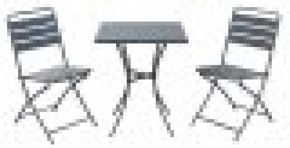 Set tavolo con 2 sedie da esterno pieghevoli in metallo antracite, Fredi Trosit