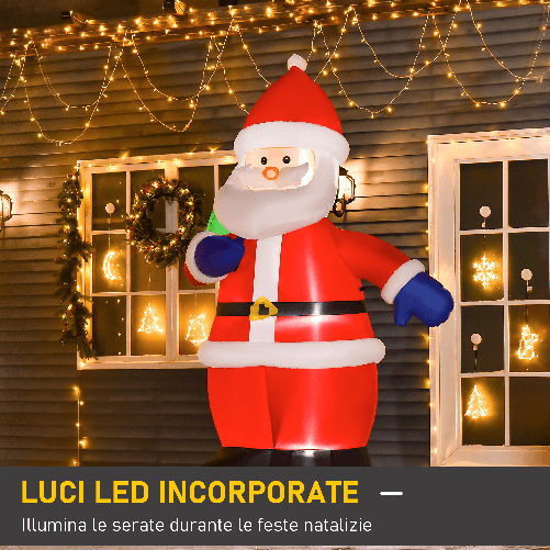 HOMCOM-Babbo-Natale-Gonfiabile-con-Albero-150cm-con-Luci-LED---Rosso