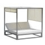 Gazebo baldacchino letto matrimoniale reclinabile 195x195x200cm tortora crema Oasi