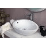 Lavabo bagno da appoggio con troppo pieno 50x39x15 cm bianco Mues Remed