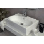 Lavabo bagno da appoggio monoforo con troppo pieno 59,5x39,5x16,5 cm bianco Mues Losu