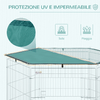 PawHut-Recinto-Pieghevole-per-Cani-e-Cuccioli-in-Filo-Metallico--120cm-x-60cm--con-Copertura-in-Poliestere-Impermeabile