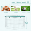PawHut-Recinto-Pieghevole-per-Cani-e-Cuccioli-in-Filo-Metallico--120cm-x-60cm--con-Copertura-in-Poliestere-Impermeabile