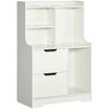 HOMCOM-Mobile-Dispensa-in-MDF-con-2-Cassetti-e-Ripiani-Aperti-per-Soggiorno-Ingresso-e-Cucina-73x35x110-cm-Bianco
