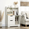 HOMCOM-Mobile-Dispensa-in-MDF-con-2-Cassetti-e-Ripiani-Aperti-per-Soggiorno-Ingresso-e-Cucina-73x35x110-cm-Bianco