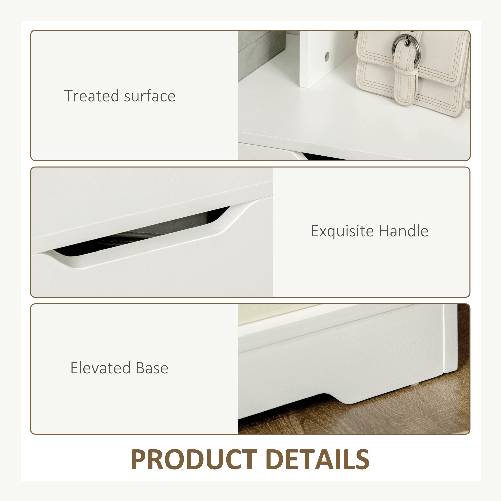 HOMCOM-Mobile-Dispensa-in-MDF-con-2-Cassetti-e-Ripiani-Aperti-per-Soggiorno-Ingresso-e-Cucina-73x35x110-cm-Bianco