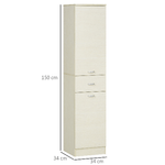 HOMCOM-Mobile-Bagno-in-Legno-con-Cassetto-2-Armadietti-e-Ripiani-Regolabili-34x34x150-cm-Color-Legno