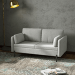 HOMCOM-Divano-2-Posti-per-Soggiorno-in-Tessuto-Effetto-Lino-e-Acciaio-con-Tasche-Laterali-143x73x77cm-Grigio