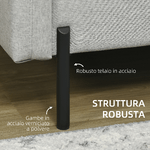 HOMCOM-Divano-2-Posti-per-Soggiorno-in-Tessuto-Effetto-Lino-e-Acciaio-con-Tasche-Laterali-143x73x77cm-Grigio