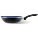 Padella Wok nero interno blu manico bakelite diam 28 cm Silex Towerstone